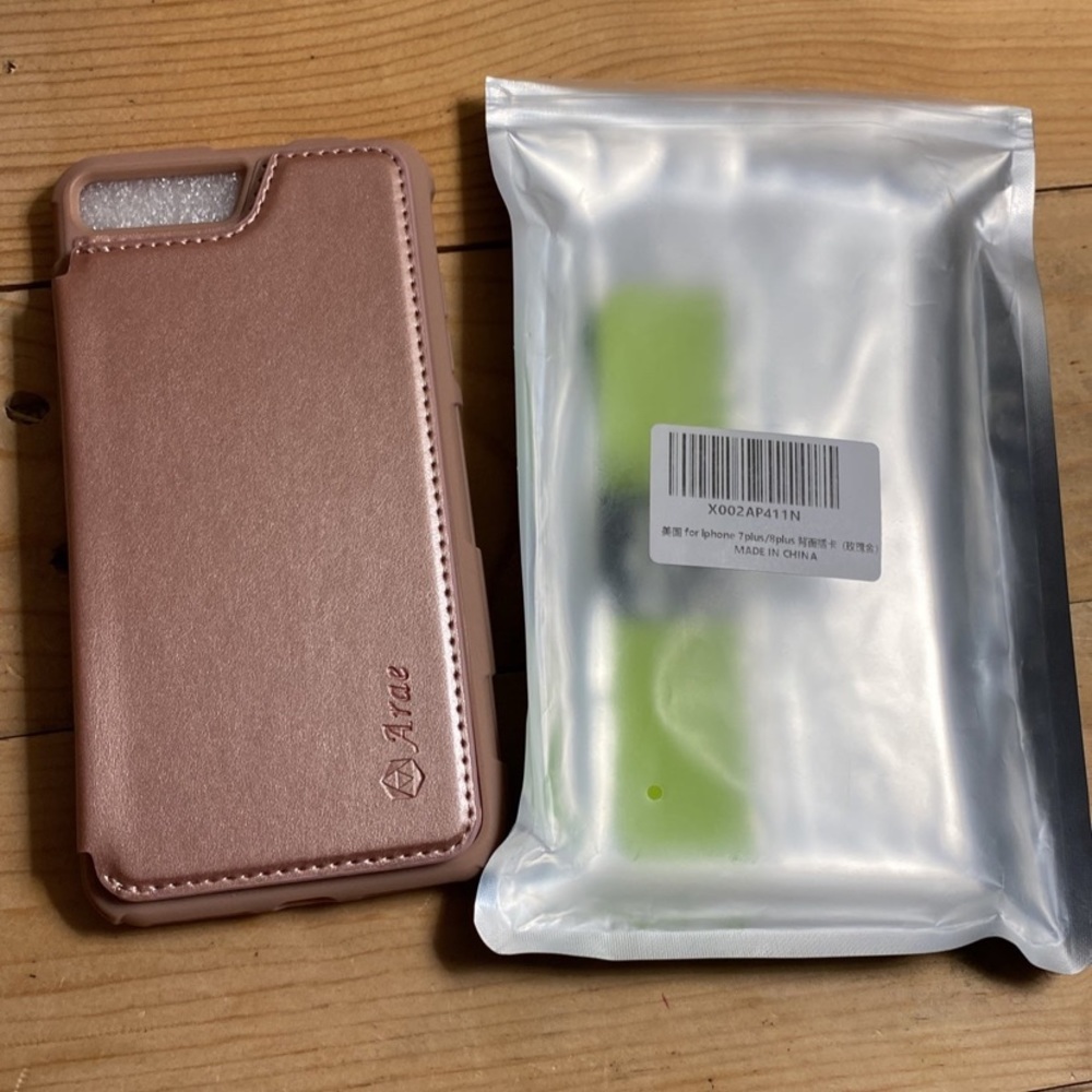 iphone 7 plus/8 plus wallet case rose gold